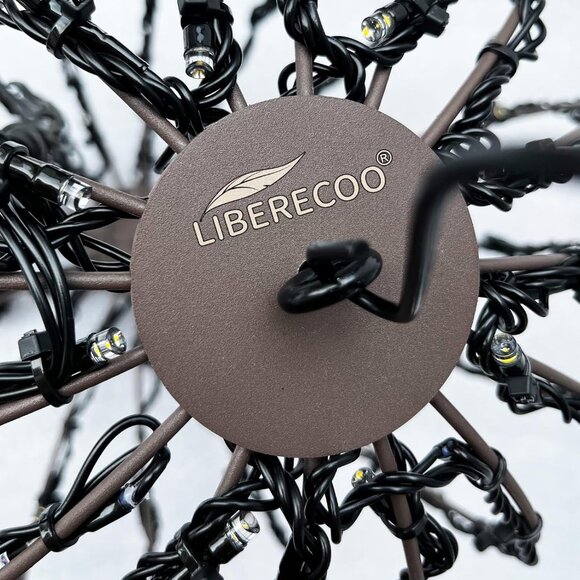 LIBERECOO LED Festive Light Balls 16 inch Metal Hanging Tree Sphere Light 3 PK